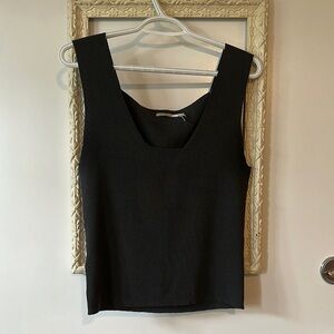 MAX STUDIO | Silk Blend Elegant Black Sleeveless Top